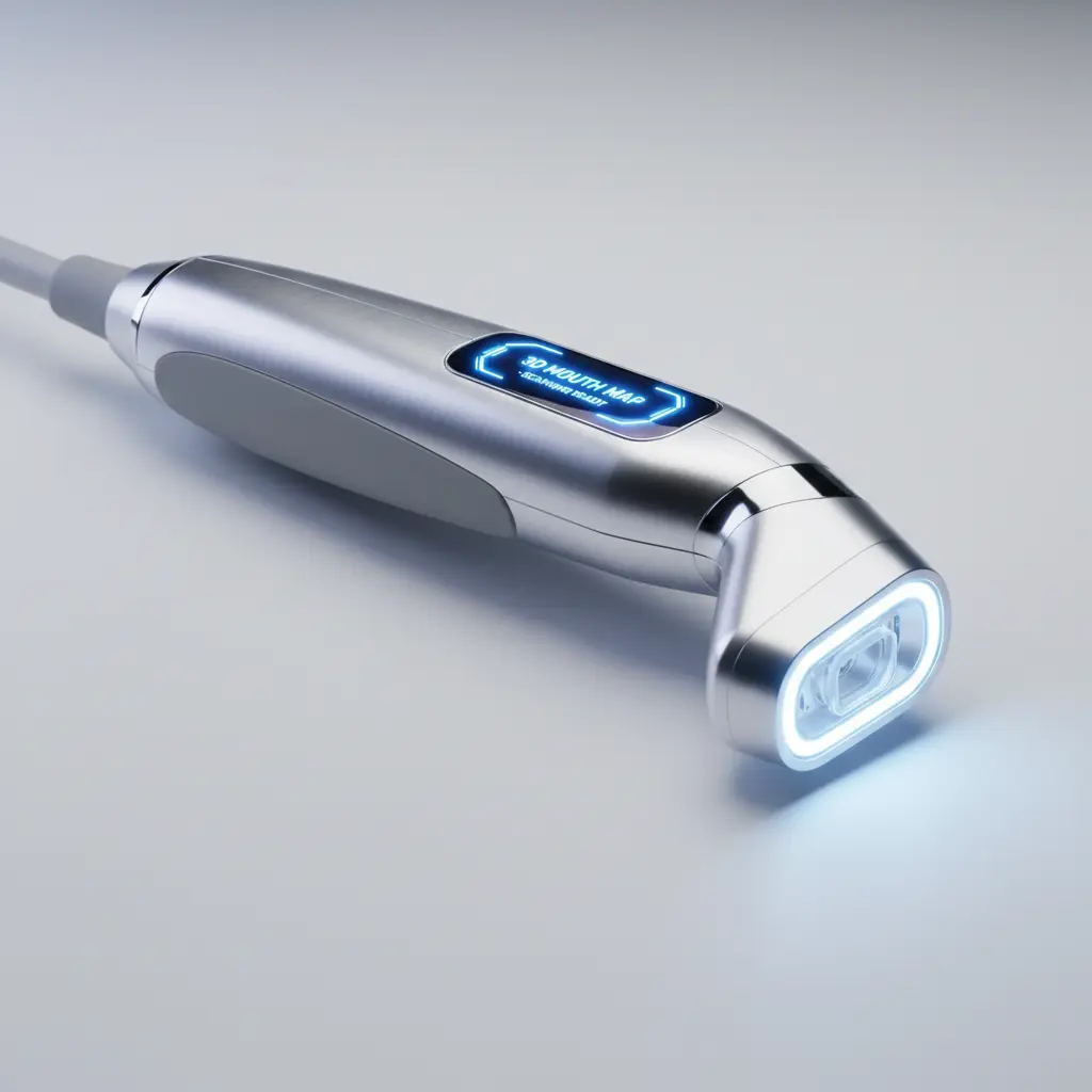 Advanced intraoral dental scanner wand with ergonomic design and LED display