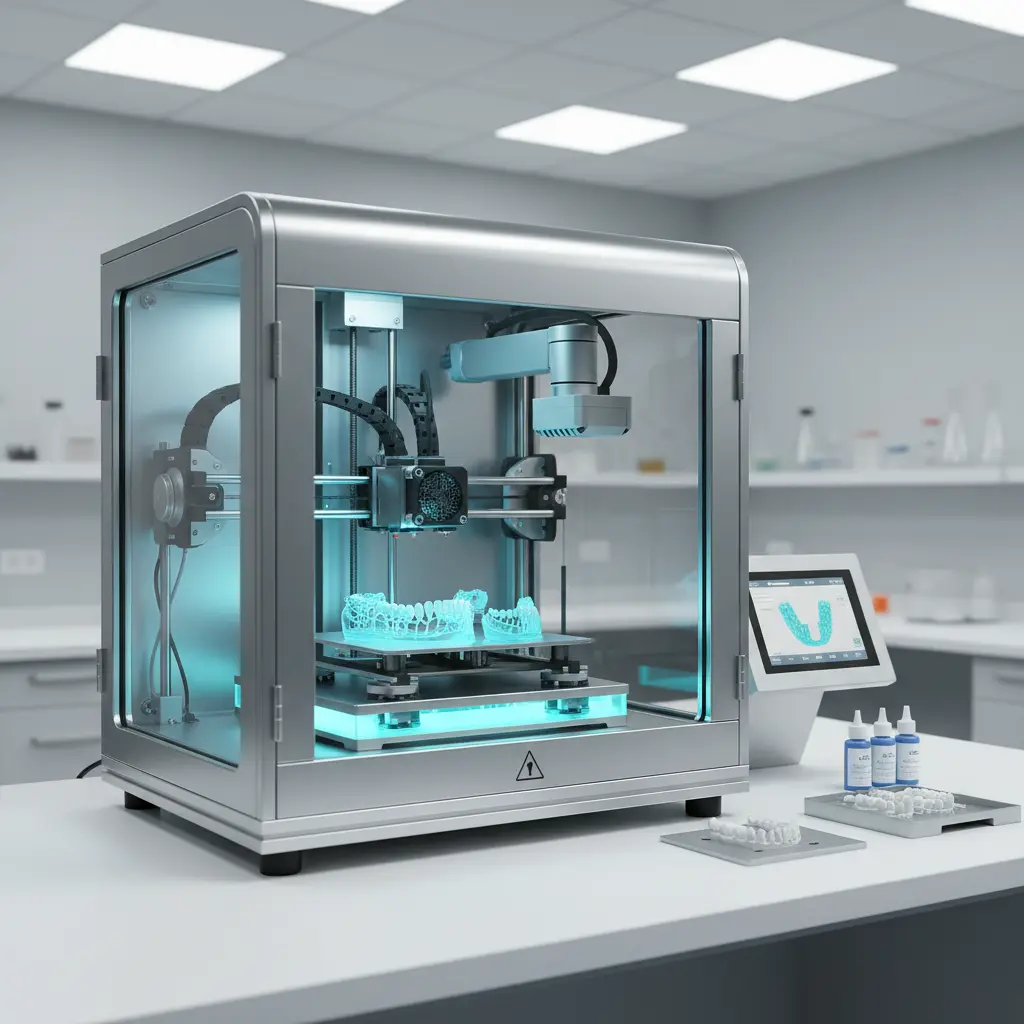 Advanced 3D printing station for dental prosthetics and models